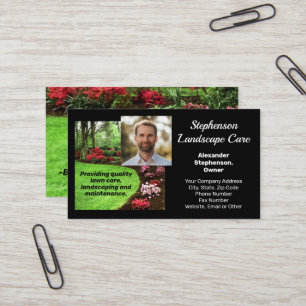 Photo Green Landscape Lawn Care Business Card