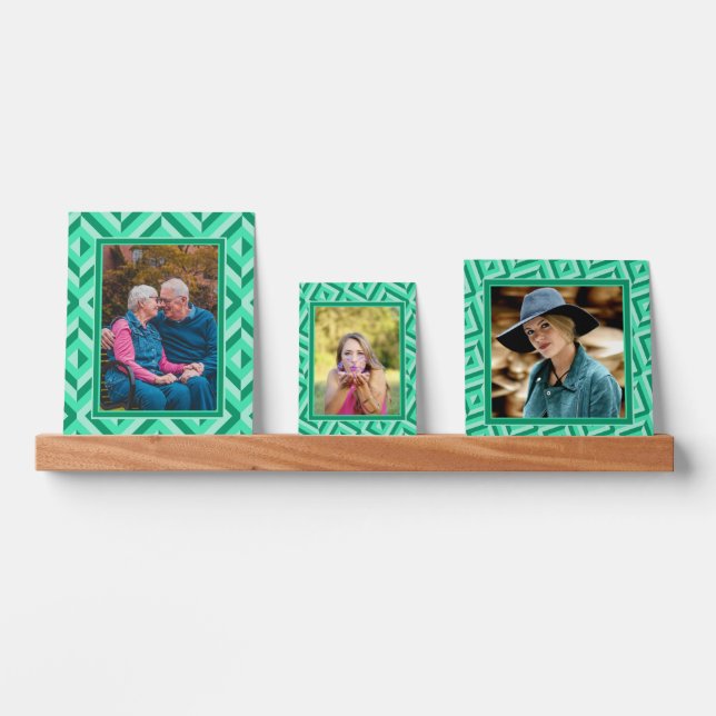 Photo Green Three-Tone Diamond Pattern Picture Ledge (Front)