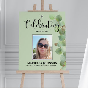 Photo Greenery Celebrating the life Funeral  Foam Board