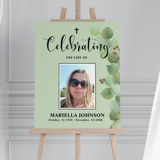 Photo Greenery Celebrating the life Funeral  Foam Board (Creator Uploaded)