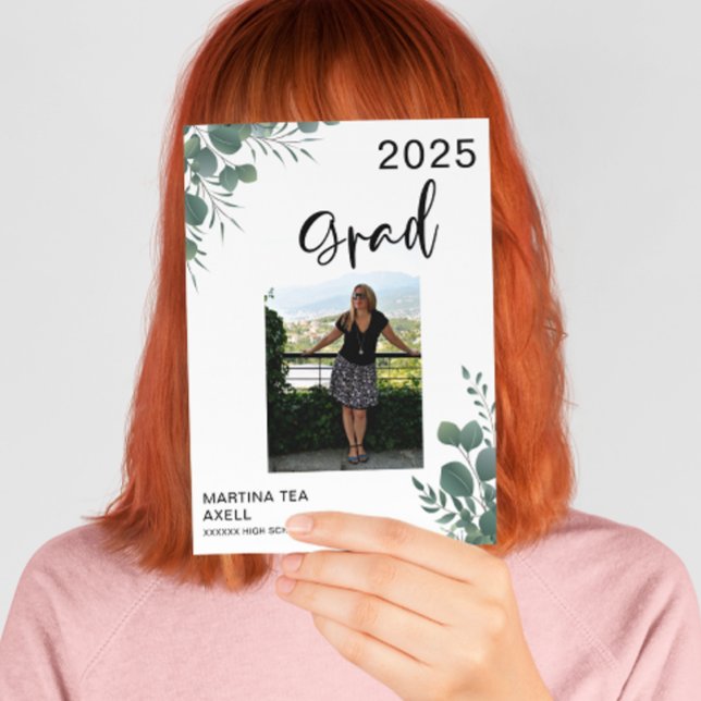  Photo Greenery Graduation Announcement  (Creator Uploaded)
