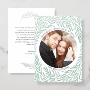 Photo Greenery Letterpress Christmas Card