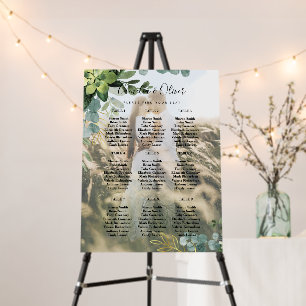 PHOTO Greenery SEATING CHART 9 Table 18" x 24" Foam Board