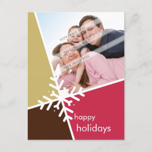 PHOTO GREETING POSTCARD :: modernista snowflake P1