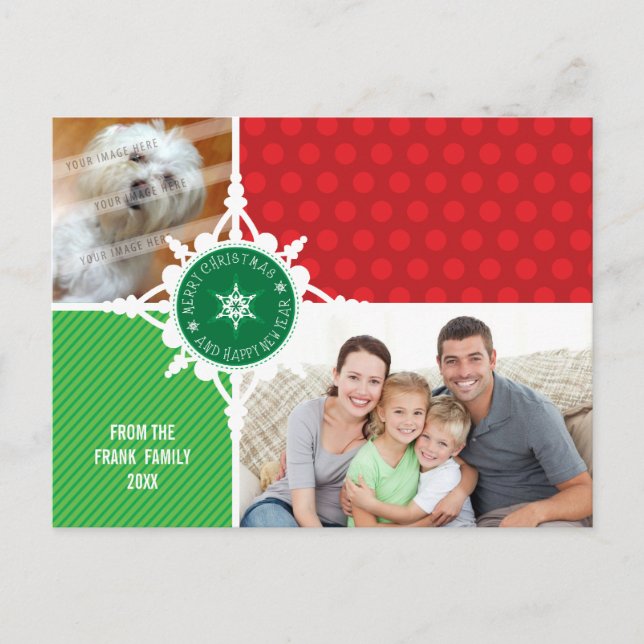 PHOTO GREETING POSTCARD :: snowflake dissected 2 (Front)