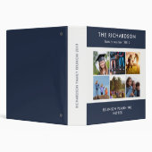 Photo Grid Blue and White Family Reunion Binder | Zazzle