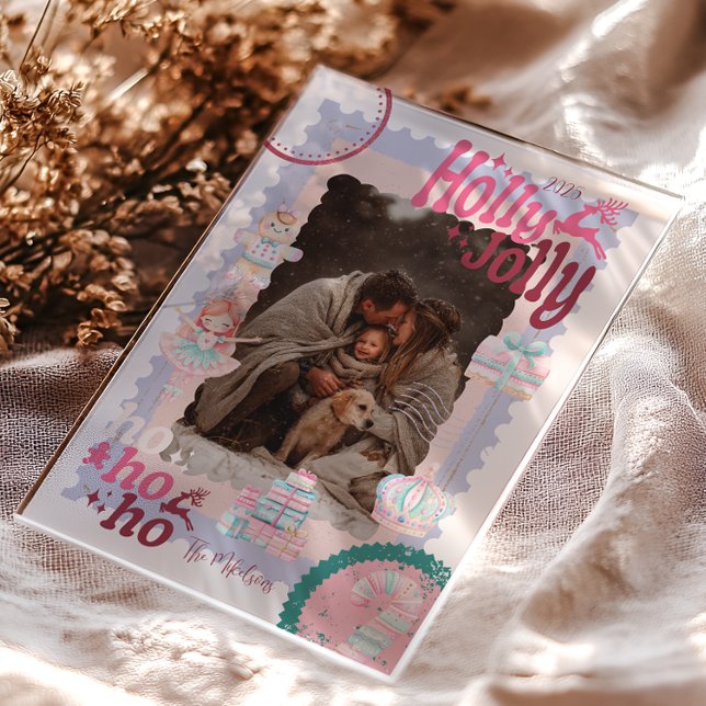 Photo Groovy Nutcracker Retro Pastel Christmas Acrylic Invitations (Creator Uploaded)