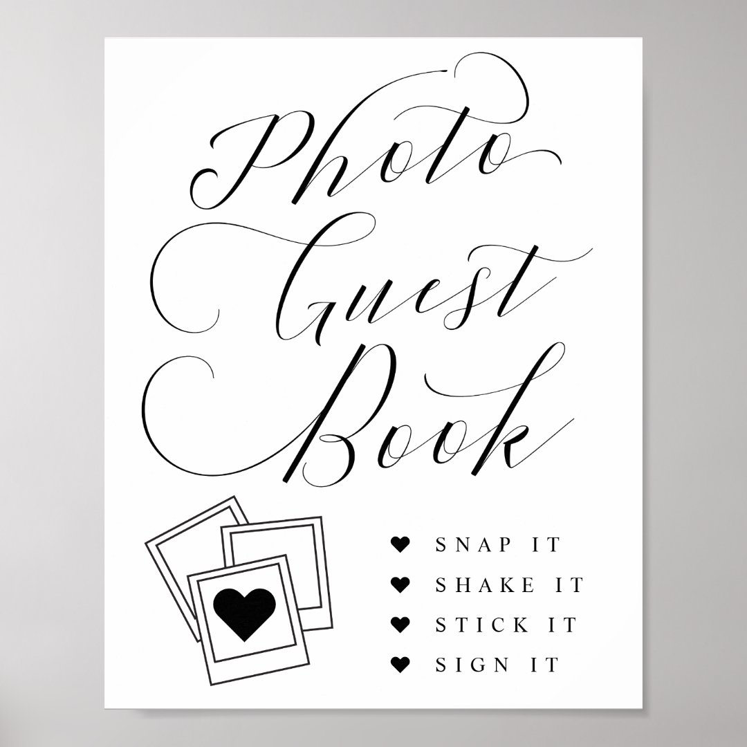 Photo Guest Book Calligraphy Script Wedding Sign Zazzle