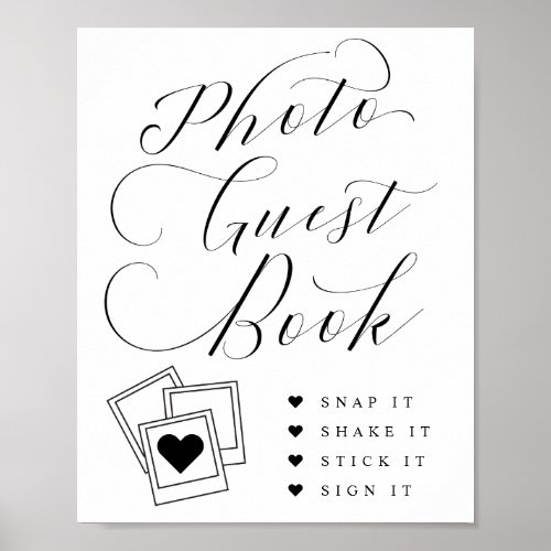 Photo Guest Book Calligraphy Script Wedding Sign