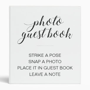 Photo Guest Book Elegant Wedding Instant Photo 3 Ring Binder