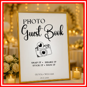 Photo Guest Book Elegant Wedding Sign