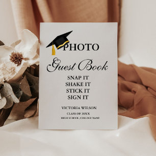 Photo Guest Book Sign, Graduation Photo Guestbook Pedestal Sign