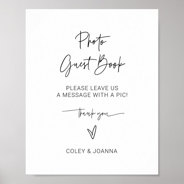 Photo Guest Book Sign Table Poster (Front)