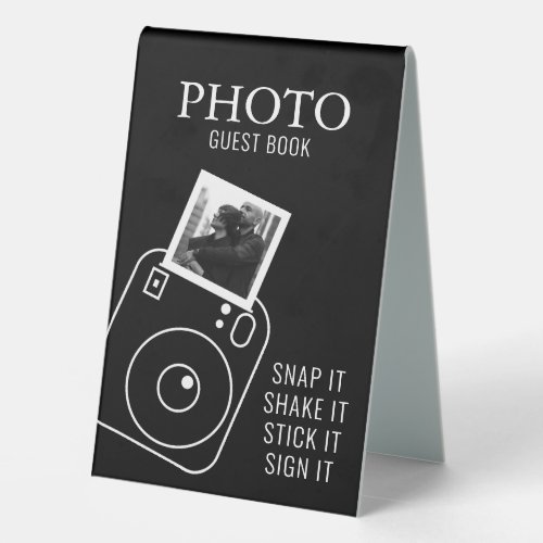 Photo Guest Book Table Tent Sign