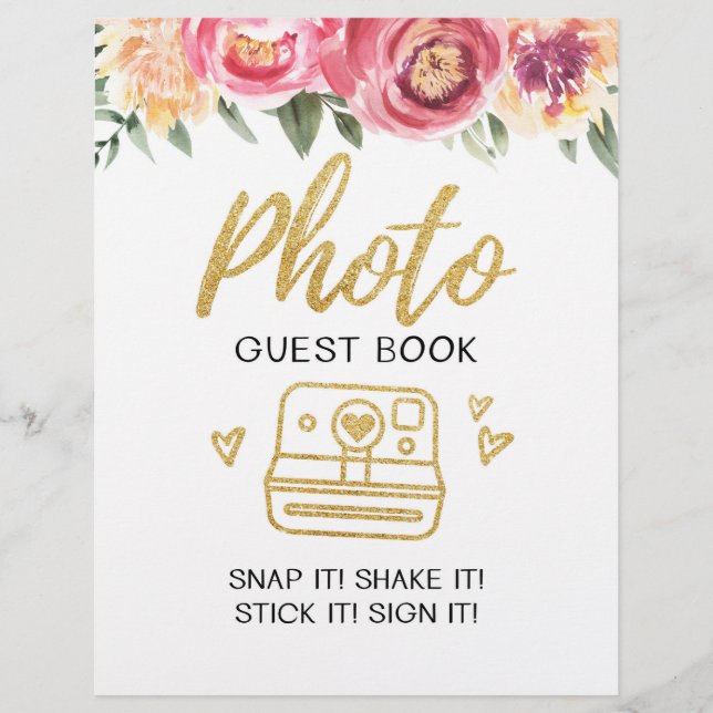 Photo guest book Wedding sign (Front)