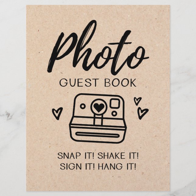 Photo guest book Wedding sign (Front)