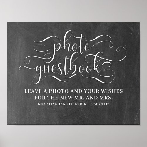 Photo Guestbook Chalkboard Wedding Sign