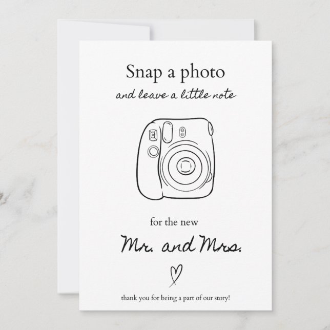 Photo Guestbook Minimalist Wedding Sign Invitation (Front)