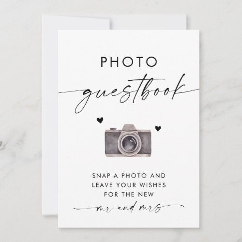 Photo Guestbook Sign  Modern Minimalist Wedding  Invitation