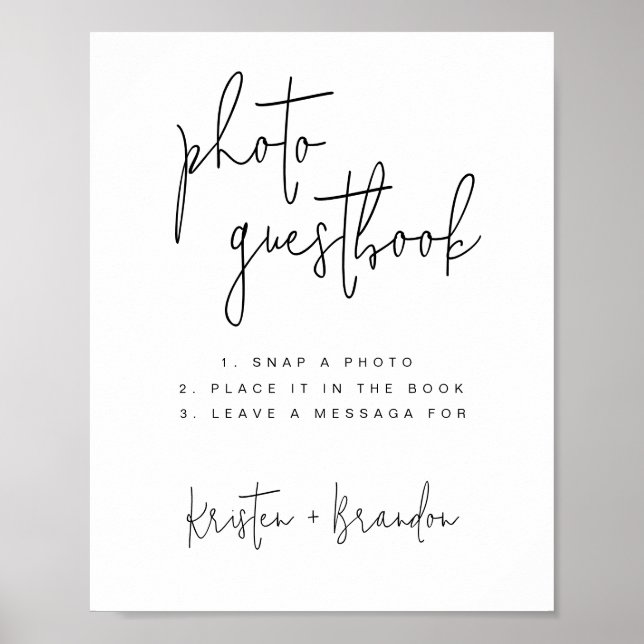 Photo Guestbook Sign Template, Photo Guest Book  (Front)