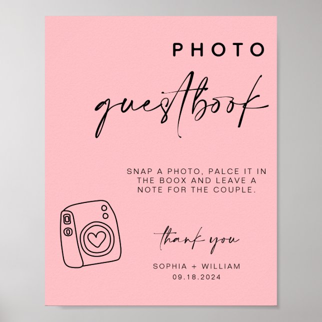Photo Guestbook | wedding polaroid guest book sign (Front)