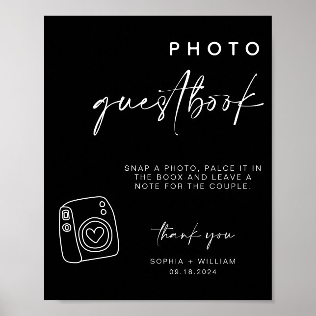 Photo Guestbook | wedding polaroid guest book sign (Front)