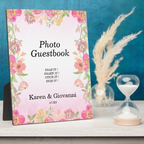 Photo Guestbook wedding sign Tabletop Plaque 