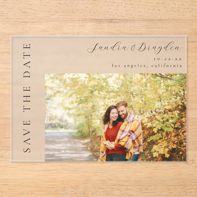 Photo H MOD Simple Save the Date Acrylic Invitations (Front)