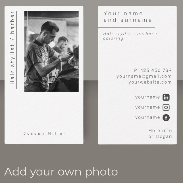 Photo hair stylist hairdresser studio Business Car Card (Creator Uploaded)