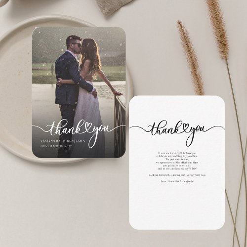 Photo Hand_Lettered Modern Wedding Thank You Note Card