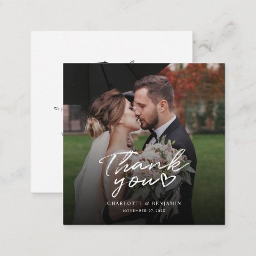 Photo Hand_Lettered Newlywed Wedding Thank You Note Card