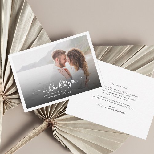 Photo Hand_Lettered Wedding Thank You Card