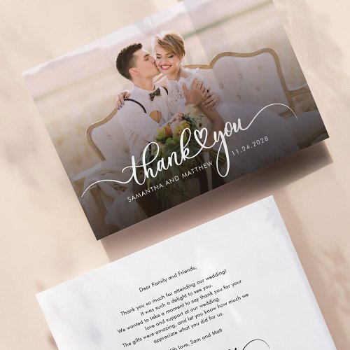 Photo Hand_Lettered Wedding Thank You Card
