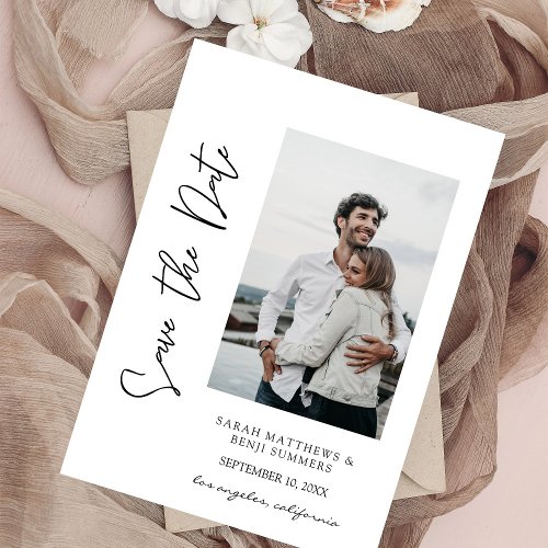 Photo  Hand Typography Save the Date 3 Vertical Invitation
