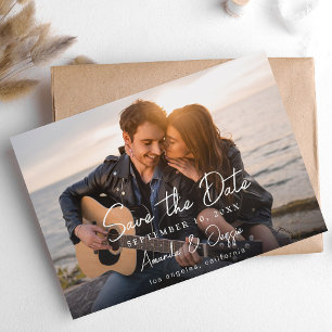 Photo - Handwriting Horizontal Save the Date 3 Invitation
