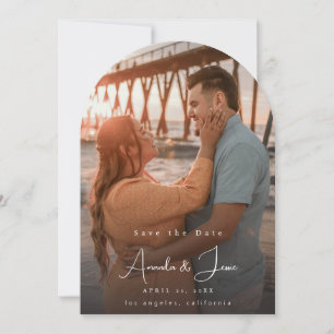 Photo - Handwriting Vertical Save the Date 4 Arc Invitation