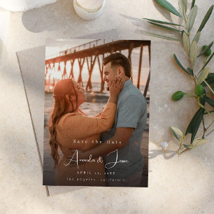 Photo - Handwriting Vertical Save the Date 4 Invitation