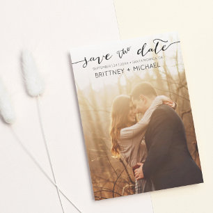 Photo Handwritten Black Save the Date