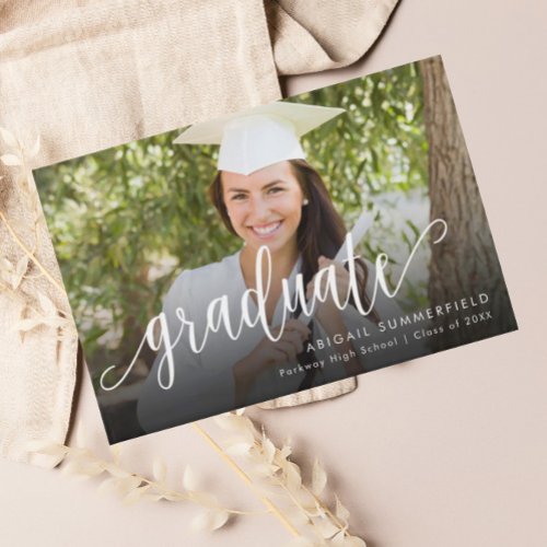 Photo Handwritten Script Graduation Keepsake