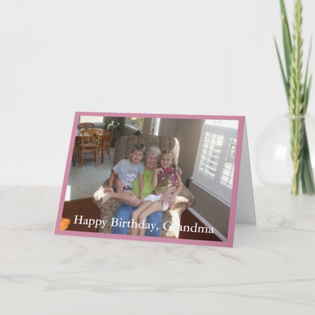 Photo Happy Birthday Grandma - Greeting Card (Front)