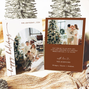 Photo Happy Holidays Modern Christmas Card