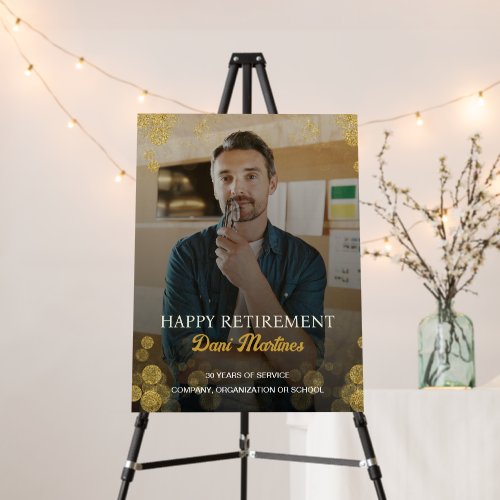 Photo Happy Retirement Party Gold Confetti 