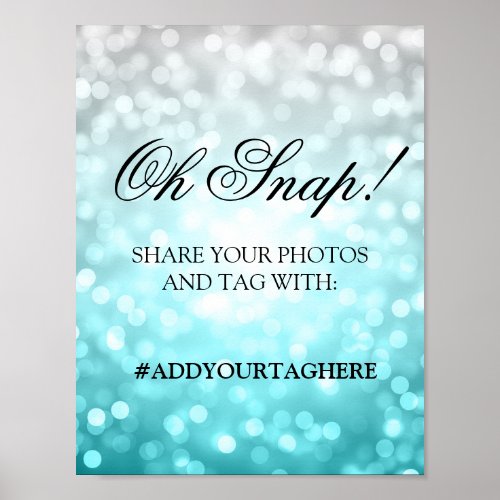 Photo Hashtag Wedding Sign Beach Ombre Lights