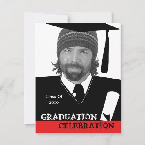 Photo Head Shot Insert Graduation Party Invitation