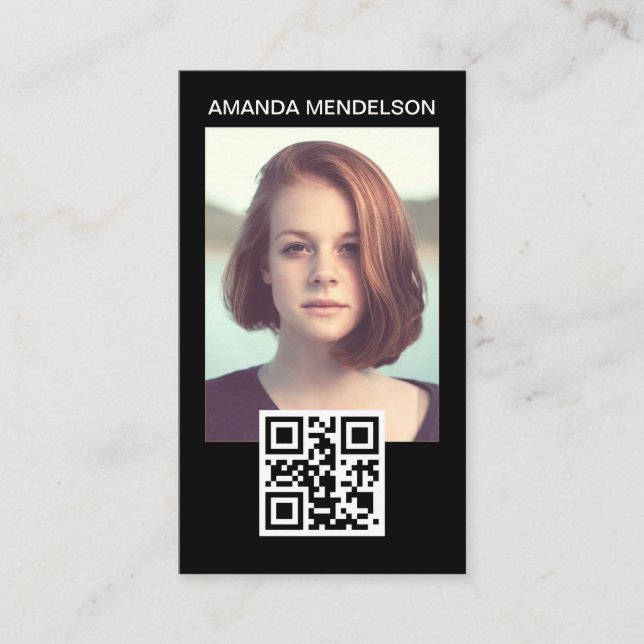 Photo head shot qr code business card (Front)