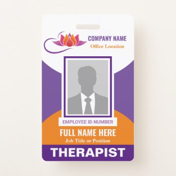 Photo Health Emotional Support Any Color Template Badge by BCMonogramMe at Zazzle