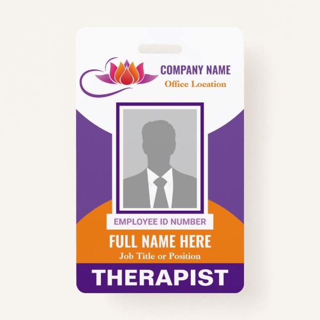 Photo Health Emotional Support Any Color Template Badge (Front)
