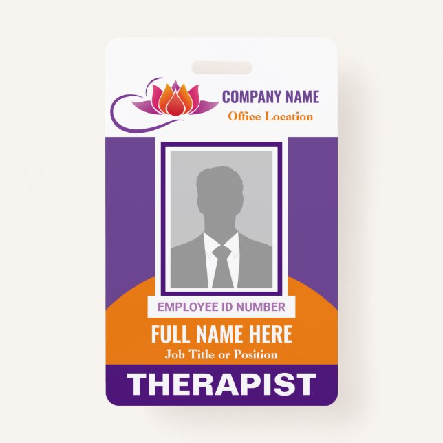 Photo Health Emotional Support Any Color Template Badge (Front)