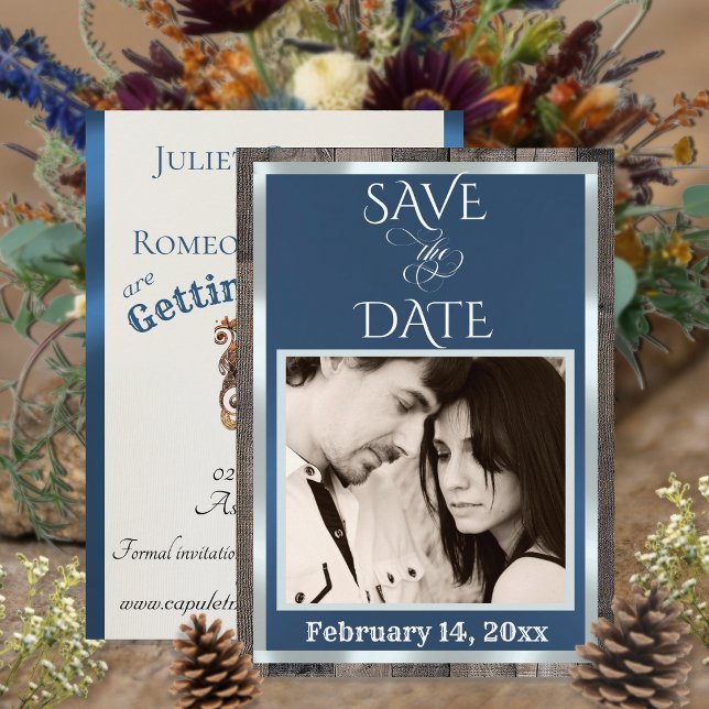 Photo & Heart - Blue Save The Date (Creator Uploaded)