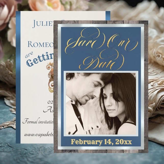 Photo & Heart - Blue Save The Date (Creator Uploaded)